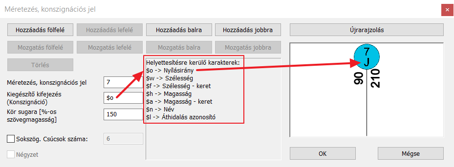 helyes jelek az opciókhoz
